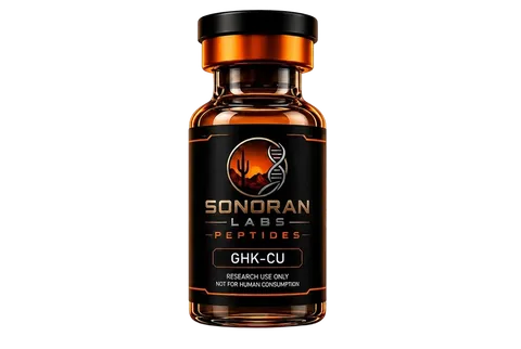 GHK-Cu research vial by Sonoran Labs